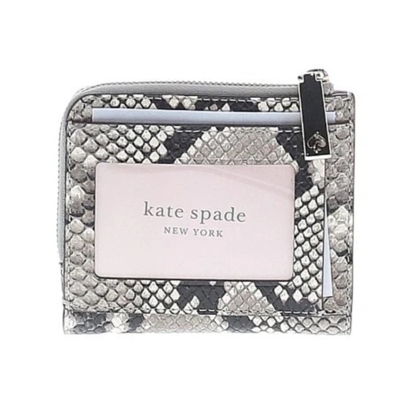 Kate Spade Eva Exotic Snakeskin Print Small L-Zip Bifold Wallet. NWT & COA - Picture 3 of 14